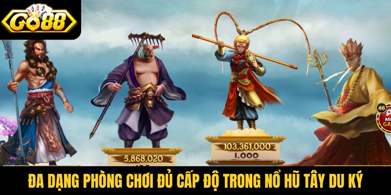 Đa dạng phòng chơi đủ cấp độ trong nổ hũ Tây Du Ký