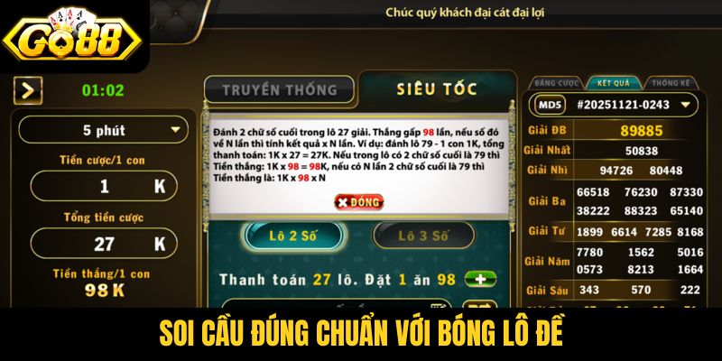 Soi cầu đúng chuẩn với bóng lô đề